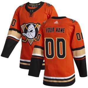 Men's Anaheim Ducks Custom Adidas Authentic Alternate Jersey - Orange