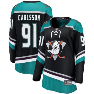 Women's Anaheim Ducks Leo Carlsson Fanatics Branded Breakaway Alternate Jersey - Black