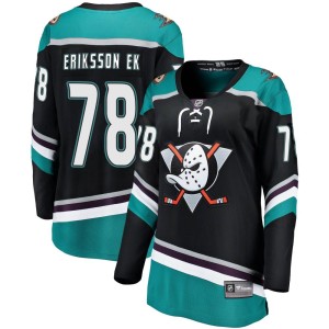 Women's Anaheim Ducks Olle Eriksson Ek Fanatics Branded Breakaway Alternate Jersey - Black