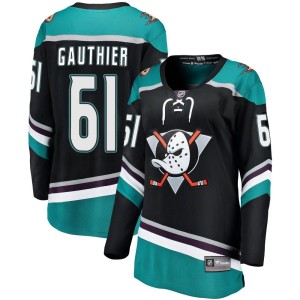 Women's Anaheim Ducks Cutter Gauthier Fanatics Branded Breakaway Alternate Jersey - Black