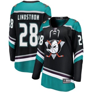 Women's Anaheim Ducks Gustav Lindstrom Fanatics Branded Breakaway Alternate Jersey - Black