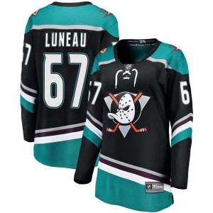 Women's Anaheim Ducks Tristan Luneau Fanatics Branded Breakaway Alternate Jersey - Black