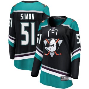 Women's Anaheim Ducks Dominik Simon Fanatics Branded Breakaway Alternate Jersey - Black