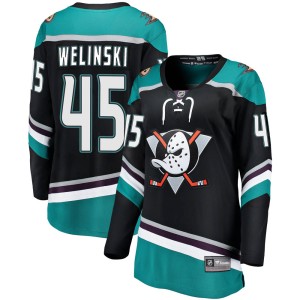 Women's Anaheim Ducks Andy Welinski Fanatics Branded Breakaway Alternate Jersey - Black
