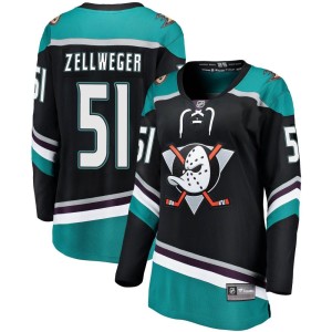 Women's Anaheim Ducks Olen Zellweger Fanatics Branded Breakaway Alternate Jersey - Black