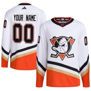 Youth Anaheim Ducks Custom Adidas Authentic Reverse Retro 2.0 Jersey - White
