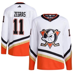 Men's Anaheim Ducks Trevor Zegras Adidas Authentic Reverse Retro 2.0 Jersey - White
