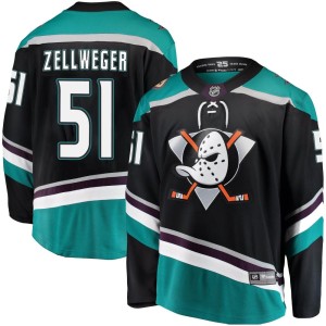 Youth Anaheim Ducks Olen Zellweger Fanatics Branded Breakaway Alternate Jersey - Black