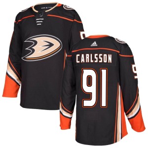 Men's Anaheim Ducks Leo Carlsson Adidas Authentic Home Jersey - Black