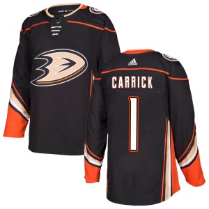 Men's Anaheim Ducks Trevor Carrick Adidas Authentic Home Jersey - Black