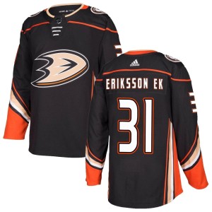 Men's Anaheim Ducks Olle Eriksson Ek Adidas Authentic Home Jersey - Black
