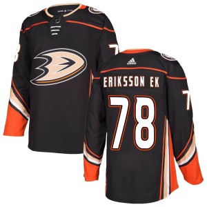 Men's Anaheim Ducks Olle Eriksson Ek Adidas Authentic Home Jersey - Black