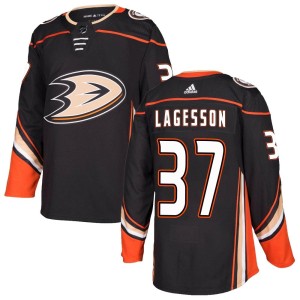 Men's Anaheim Ducks William Lagesson Adidas Authentic Home Jersey - Black