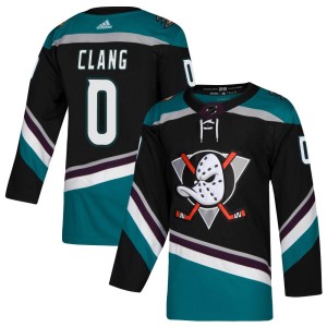 Men's Anaheim Ducks Calle Clang Adidas Authentic Teal Alternate Jersey - Black