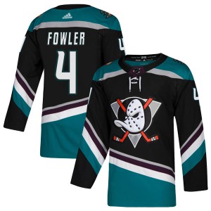 Men's Anaheim Ducks Cam Fowler Adidas Authentic Teal Alternate Jersey - Black