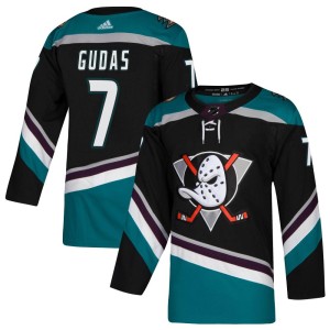 Men's Anaheim Ducks Radko Gudas Adidas Authentic Teal Alternate Jersey - Black
