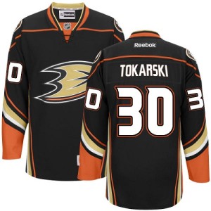 Men's Anaheim Ducks Dustin Tokarski Reebok Authentic Home Jersey - Black