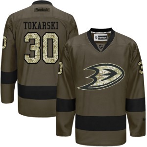 Men's Anaheim Ducks Dustin Tokarski Reebok Authentic Salute to Service Jersey - Green