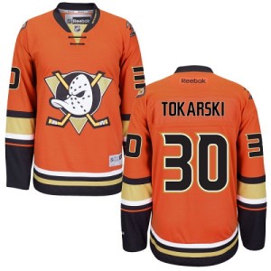 Men's Anaheim Ducks Dustin Tokarski Reebok Premier Third Jersey - Orange