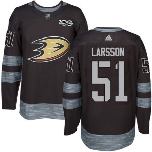 Men's Anaheim Ducks Jacob Larsson Adidas Premier 1917-2017 100th Anniversary Jersey - Black