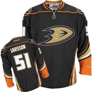 Men's Anaheim Ducks Jacob Larsson Reebok Authentic Home Jersey - Black