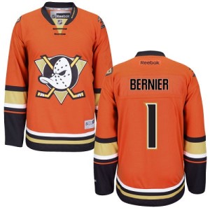 Men's Anaheim Ducks Jonathan Bernier Reebok Authentic Third Jersey - Orange