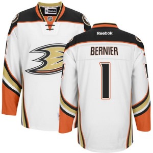 Men's Anaheim Ducks Jonathan Bernier Reebok Premier Away Jersey - White