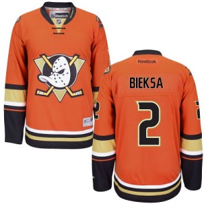 Men's Anaheim Ducks Kevin Bieksa Reebok Authentic Third Jersey - Orange