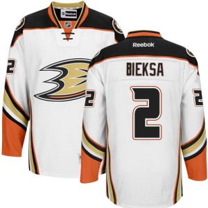 Men's Anaheim Ducks Kevin Bieksa Reebok Authentic Away Jersey - White