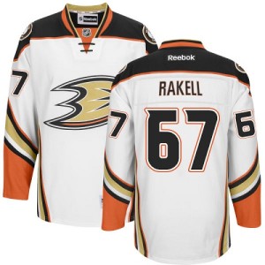 Men's Anaheim Ducks Rickard Rakell Reebok Authentic Away Jersey - White