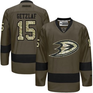 Men's Anaheim Ducks Ryan Getzlaf Reebok Authentic Salute to Service Jersey - Green