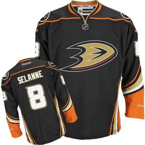Men's Anaheim Ducks Teemu Selanne Reebok Authentic Home Jersey - Black