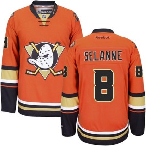 Men's Anaheim Ducks Teemu Selanne Reebok Authentic Third Jersey - Orange
