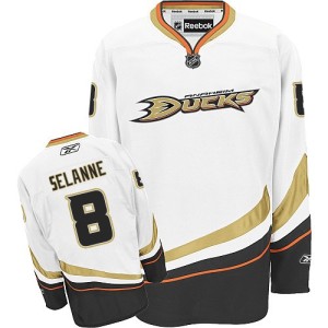 Men's Anaheim Ducks Teemu Selanne Reebok Authentic Away Jersey - White