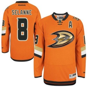 Men's Anaheim Ducks Teemu Selanne Reebok Premier Jersey - Orange