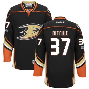 Men's Anaheim Ducks Nick Ritchie Reebok Premier Home Centennial Patch Jersey - Black