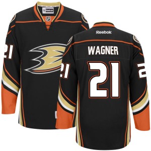 Men's Anaheim Ducks Chris Wagner Authentic Jersey Team Color - - Black