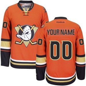 Men's Anaheim Ducks Custom Reebok Premier ized Third Jersey - Orange