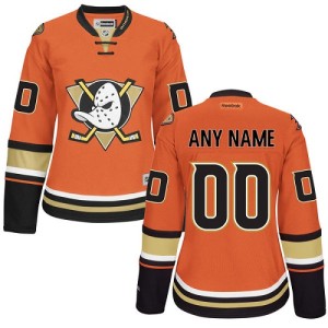 Women's Anaheim Ducks Custom Reebok Authentic ized Third Jersey - Orange
