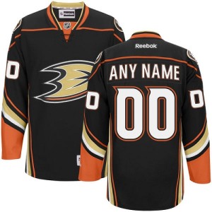 Youth Anaheim Ducks Custom Reebok Authentic ized Home Jersey - Black