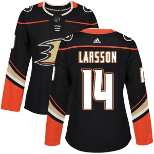 Women's Anaheim Ducks Jacob Larsson Adidas Authentic Home Jersey - Black