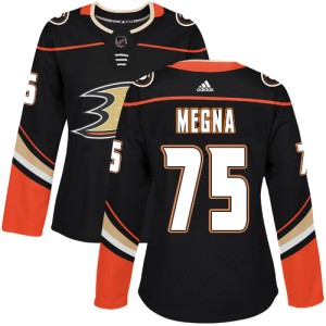 Women's Anaheim Ducks Jaycob Megna Adidas Authentic Home Jersey - Black