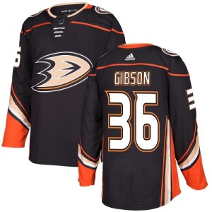 Men's Anaheim Ducks John Gibson Adidas Premier Home Jersey - Black