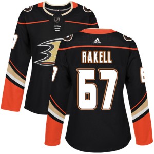 Women's Anaheim Ducks Rickard Rakell Adidas Authentic Home Jersey - Black