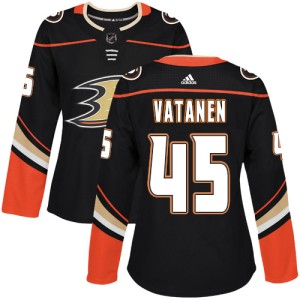 Women's Anaheim Ducks Sami Vatanen Adidas Authentic Home Jersey - Black