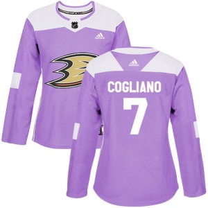 Women's Anaheim Ducks Andrew Cogliano Adidas Authentic Fights Cancer Practice Jersey - Purple