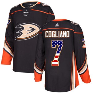 Men's Anaheim Ducks Andrew Cogliano Adidas Authentic USA Flag Fashion Jersey - Black
