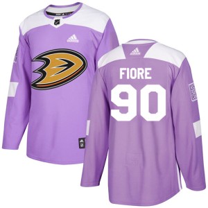 Men's Anaheim Ducks Giovanni Fiore Adidas Authentic Fights Cancer Practice Jersey - Purple