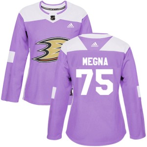 Women's Anaheim Ducks Jaycob Megna Adidas Authentic Fights Cancer Practice Jersey - Purple