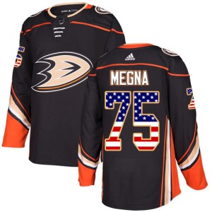 Men's Anaheim Ducks Jaycob Megna Adidas Authentic USA Flag Fashion Jersey - Black